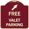 Signmission Free Valet Parking W/ Upper Right Arrow Heavy-Gauge Aluminum Sign, 18" x 18", BU-1818-23940 A-DES-BU-1818-23940 - alternate 1